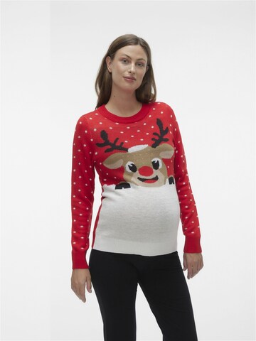 Vero Moda Maternity Sweater 'VMMIceland' in Red: front