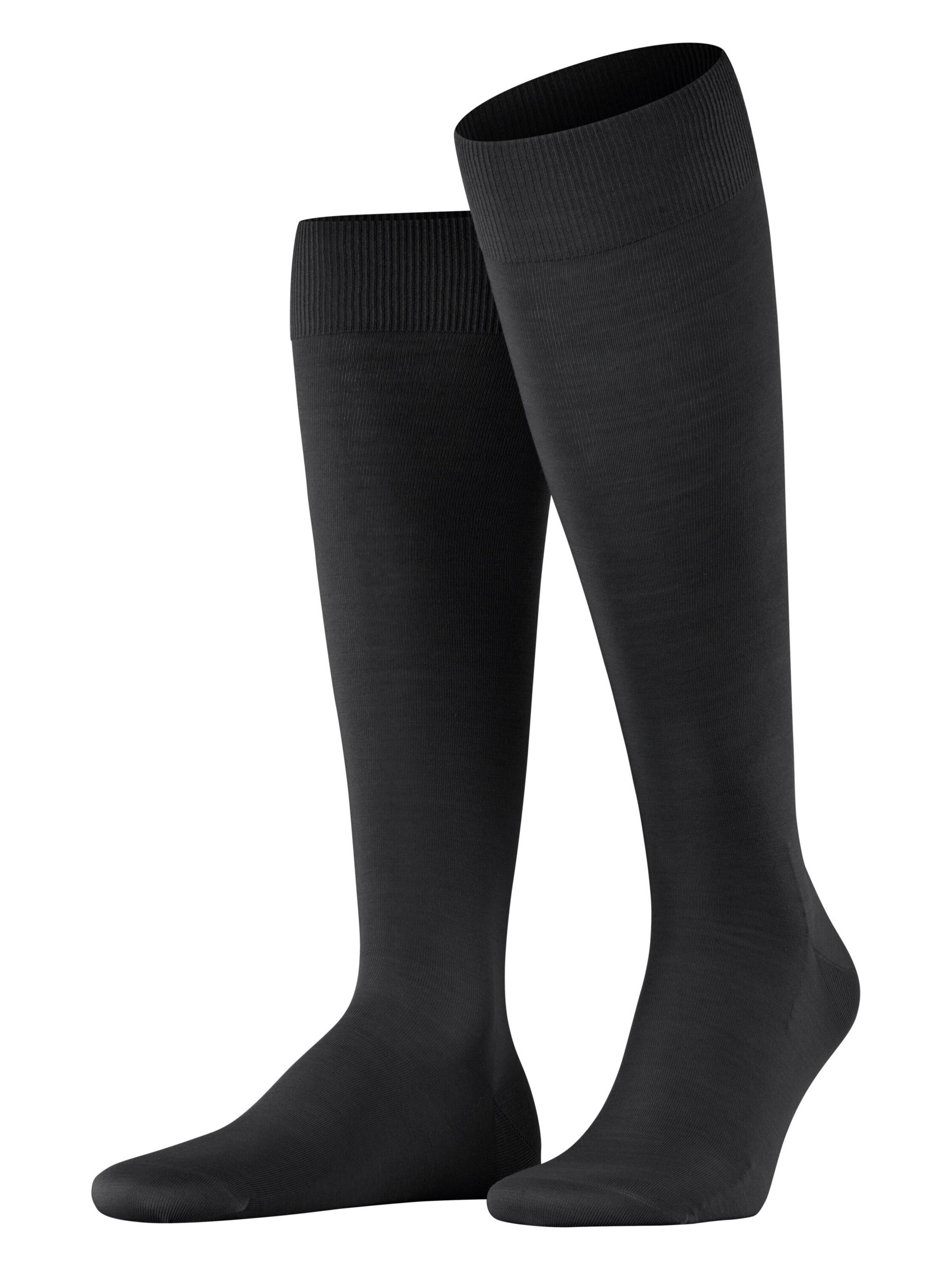 FALKE Knee High Socks 'ClimaWool' in Black: front
