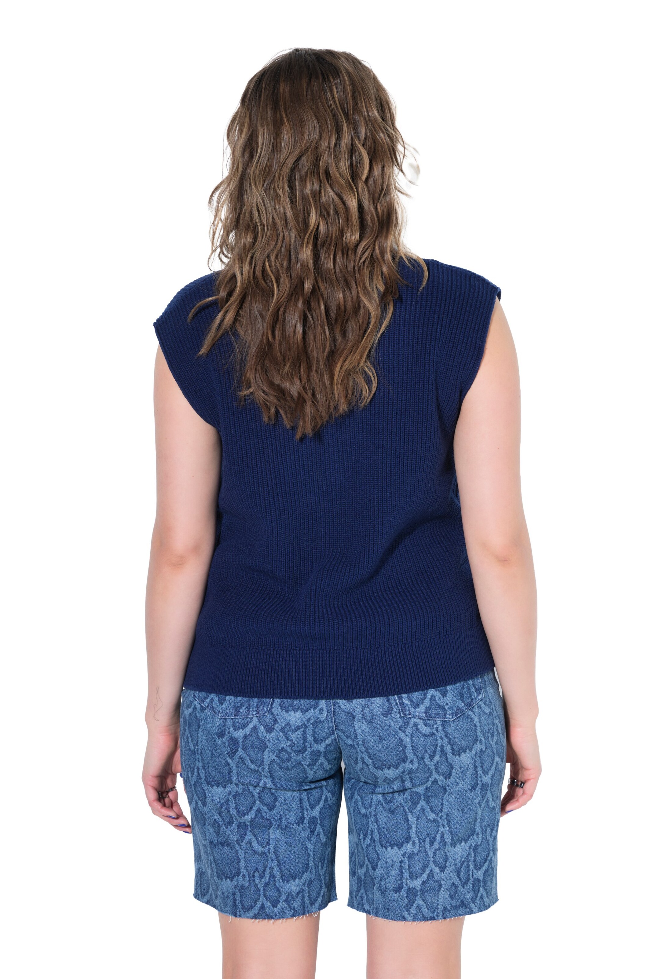Studio Untold Gebreid vest in Blauw