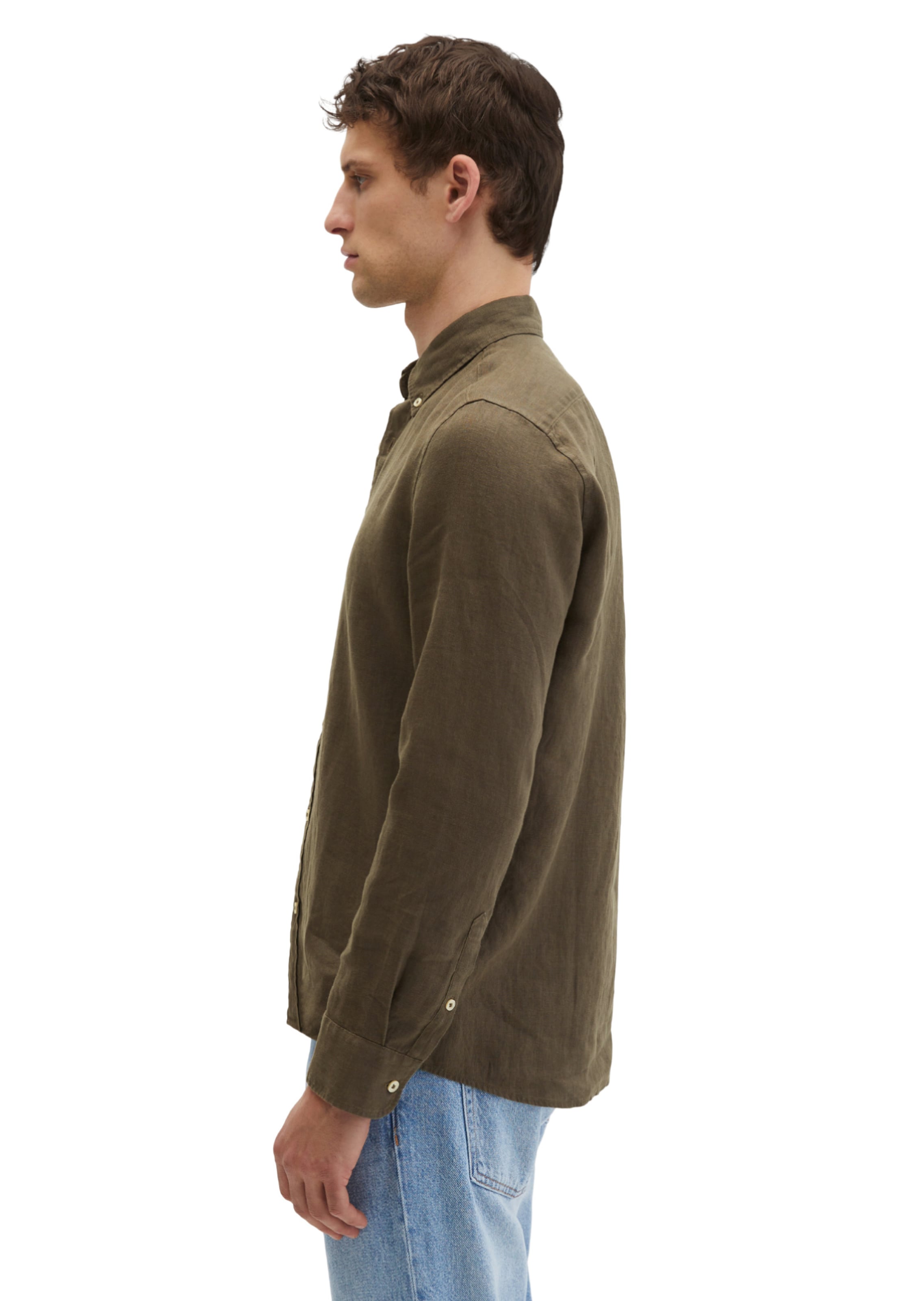Marc O'Polo Regular fit Overhemd in Bruin
