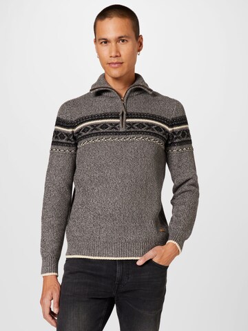 INDICODE JEANS Pullover 'Noss' in Grau: predná strana