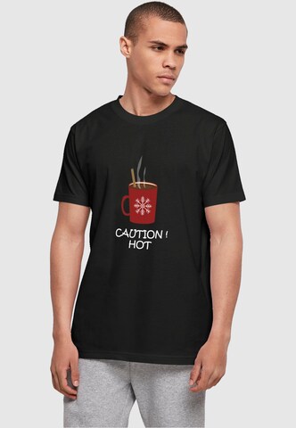 Merchcode Shirt 'Caution Hot' in Schwarz: Vorderseite