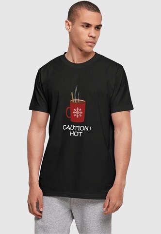 T-Shirt 'Caution Hot' Merchcode en noir : devant