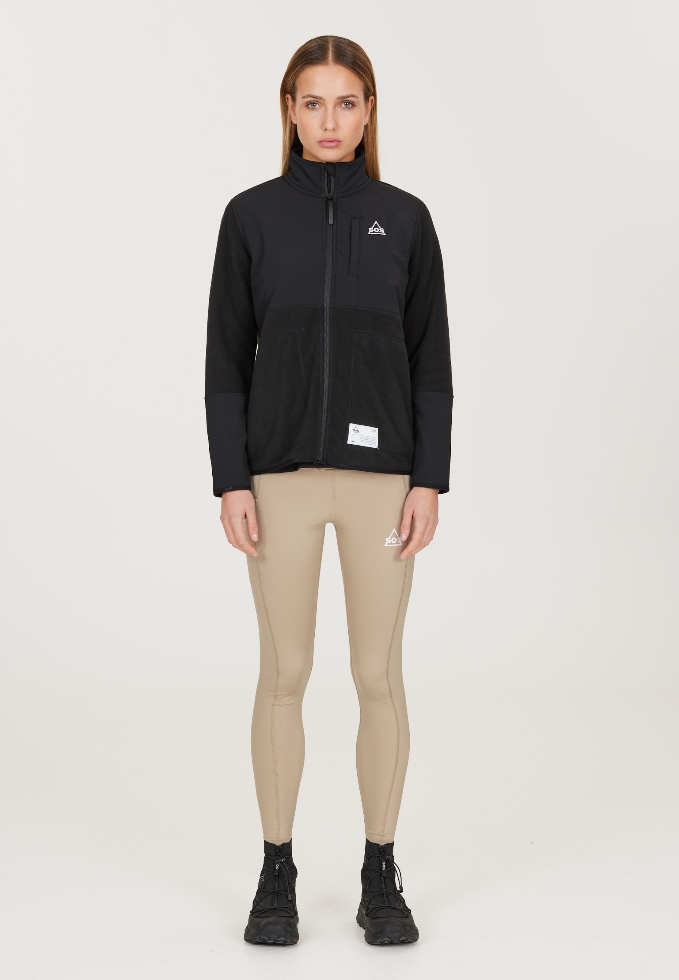 SOS Athletic Fleece Jacket 'Laax' in Black | ABOUT YOU