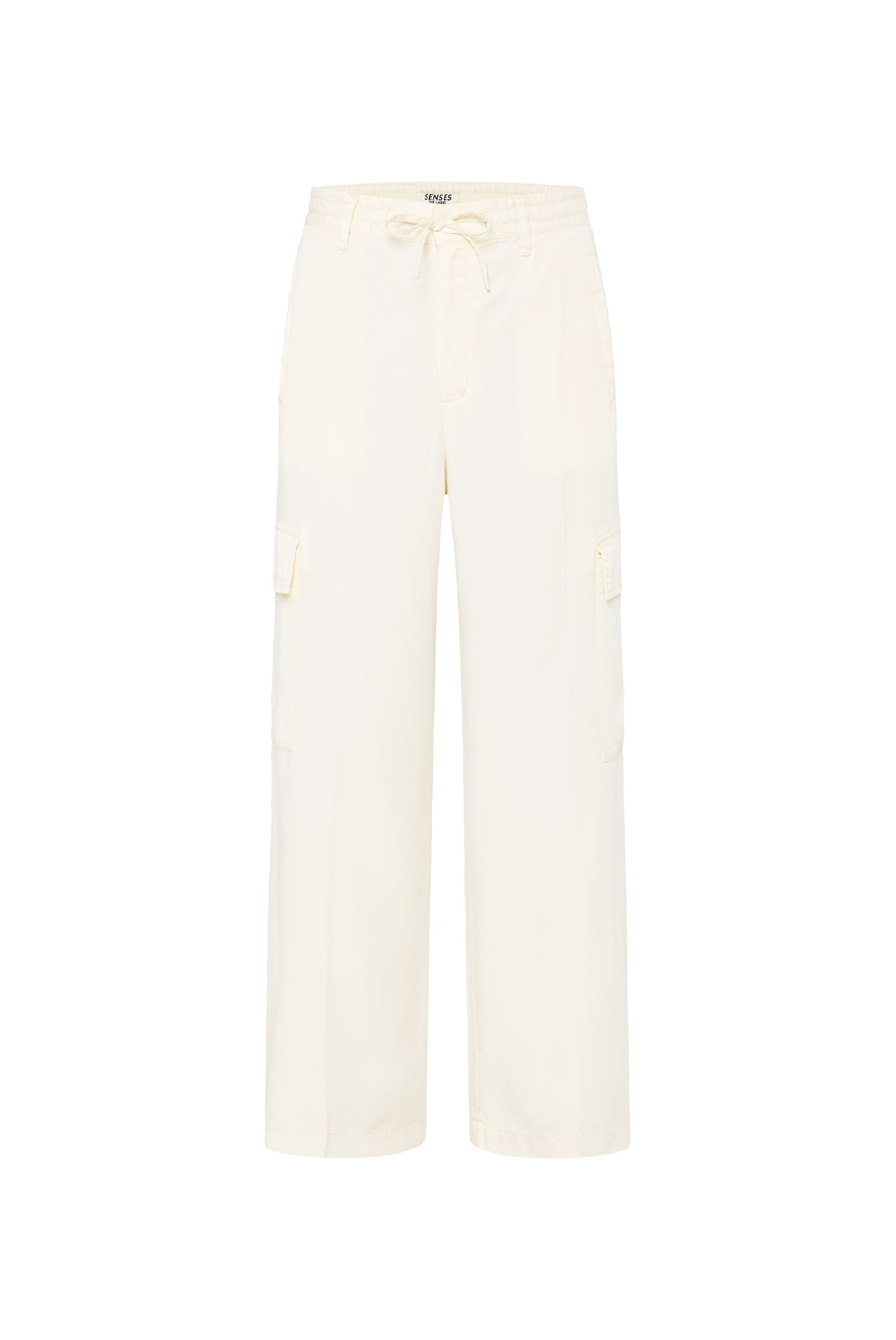 SENSES.THE LABEL Regular Fließende Cargohose PE:RTH mit weitem Bein in Weiß: Vorderseite