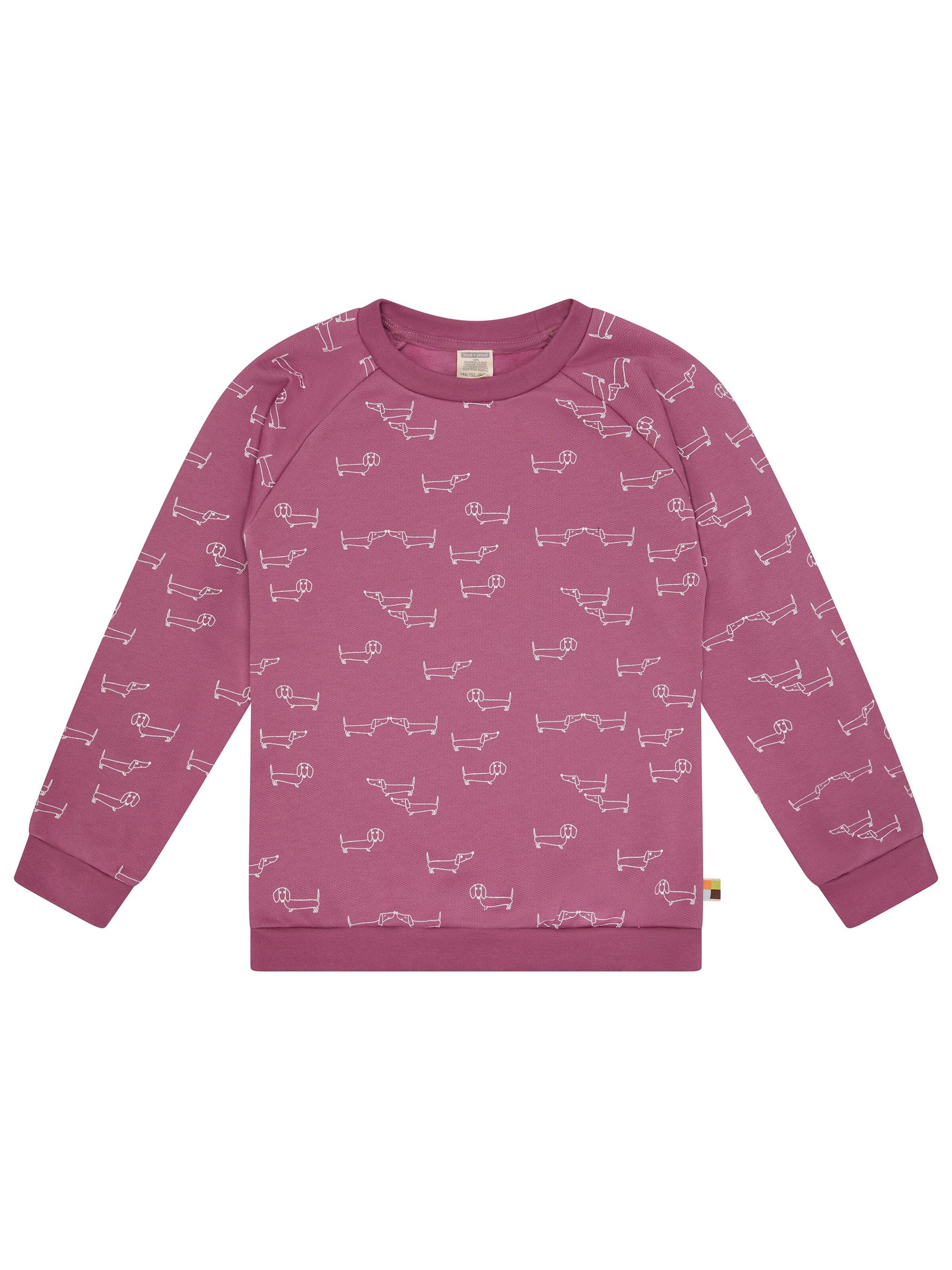 loud + proud Pullover 'Dackel'‌‌‌‌‌‌‌‌‌ in Lila: Vorderseite