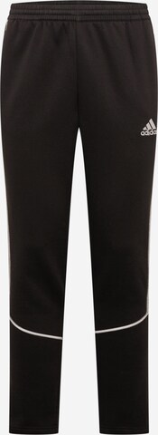 ADIDAS SPORTSWEAR Regular Workout Pants 'Essentials Reflect-In-The-Dark Fleece' in Black: front