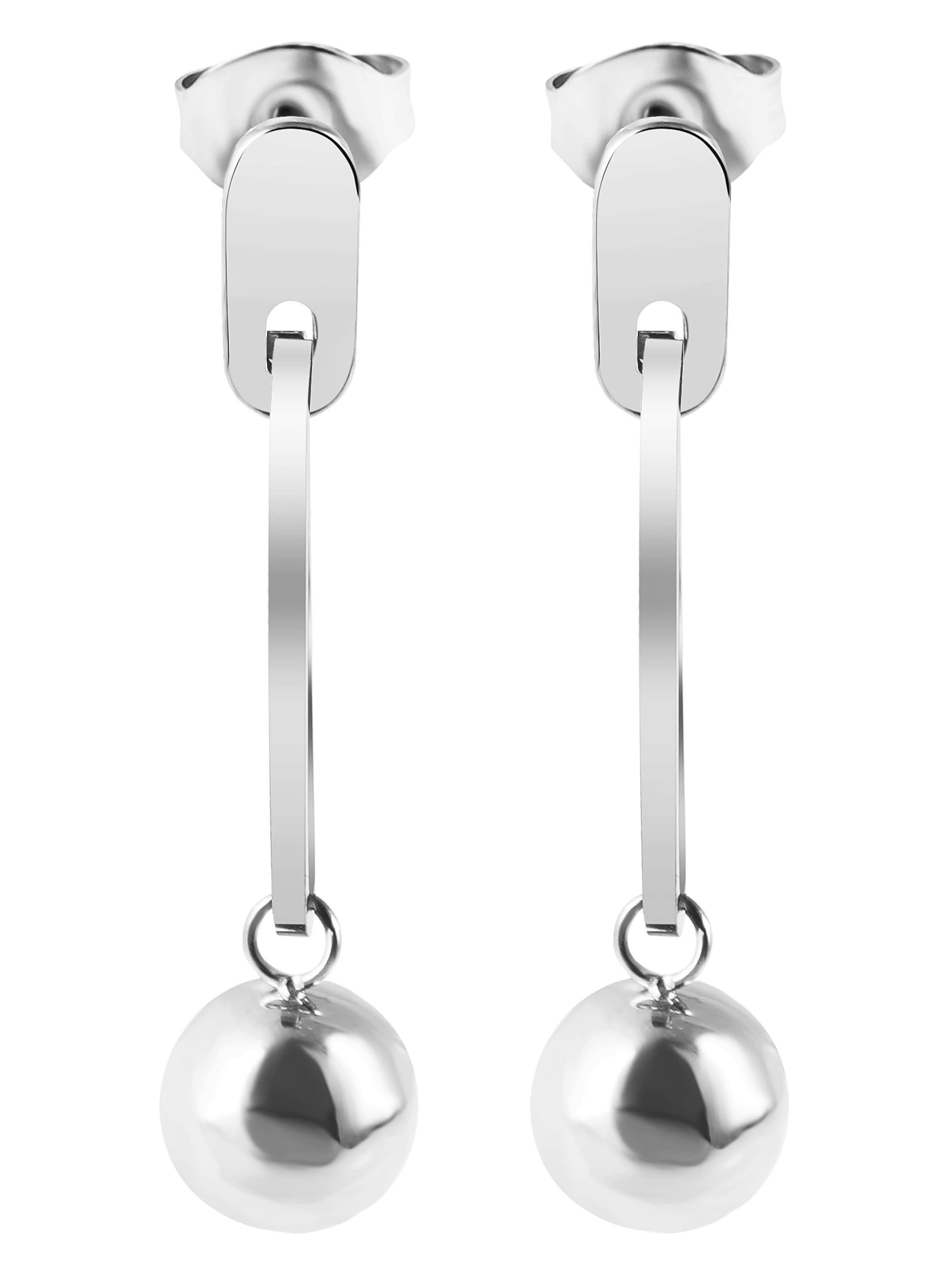 Akzent Earrings 'Mayke, hautverträglich' in Silver: front