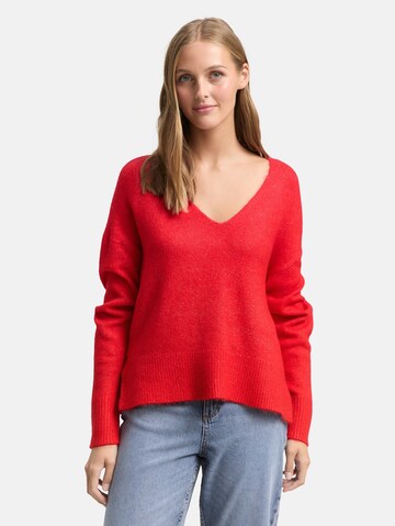TOM TAILOR DENIM Sweater in Red: front