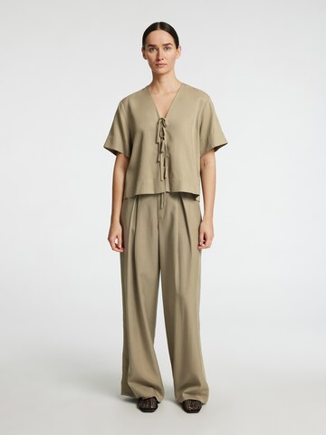 SELECTED FEMME Wide leg Bandplooibroek 'SLFNATUK' in Groen