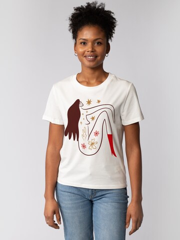 Maglietta 'Love And Flex' di Watapparel in bianco: frontale