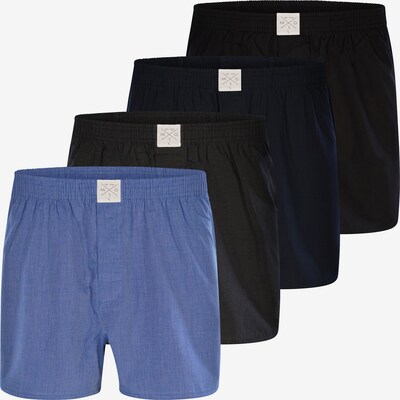 MG-1 Web-Boxershorts ' 4-Pack Boxershorts Classics #1 ' in hellblau / dunkelblau / schwarz, Produktansicht
