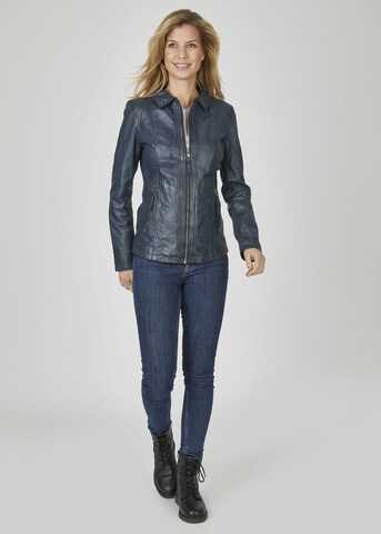 7ELEVEN Lederjacke 'SEJohanna' in Blau