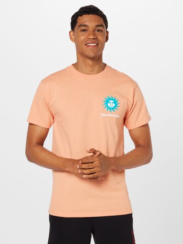 Obey T-Shirt in Orange: Vorderseite