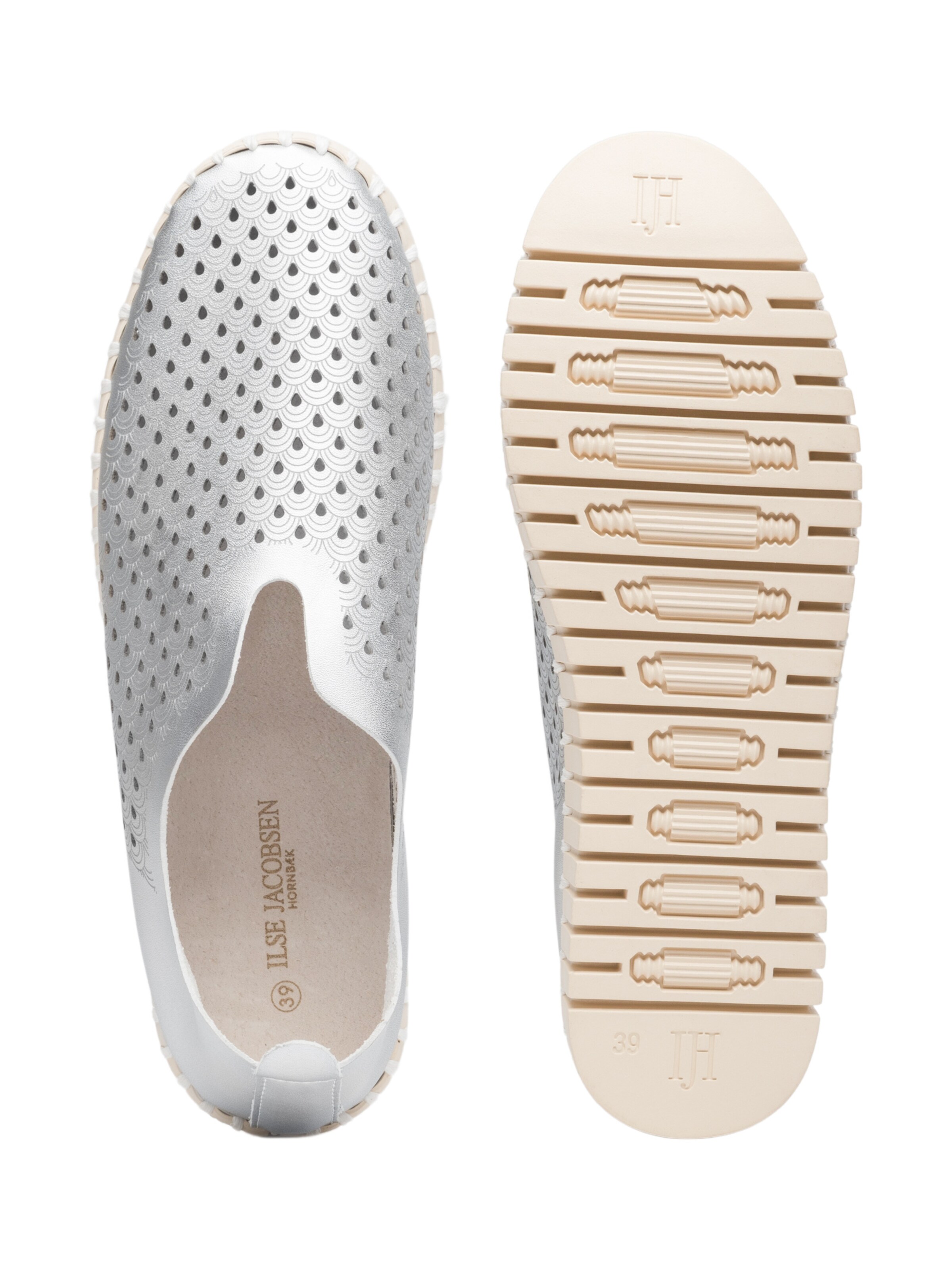 ILSE JACOBSEN Slipper i sølv