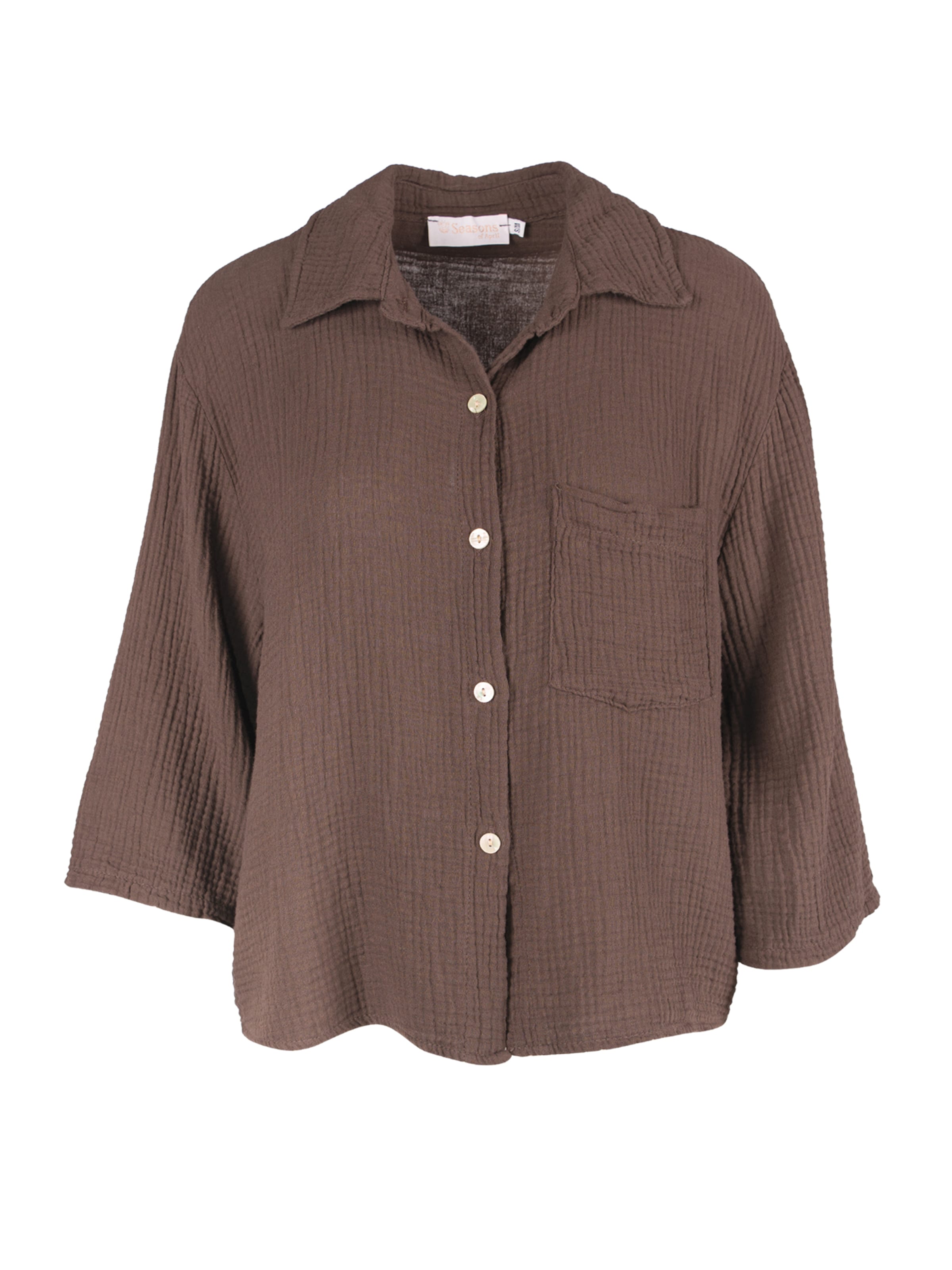 Chemisier 'Celina' Seasons of April en marron : devant