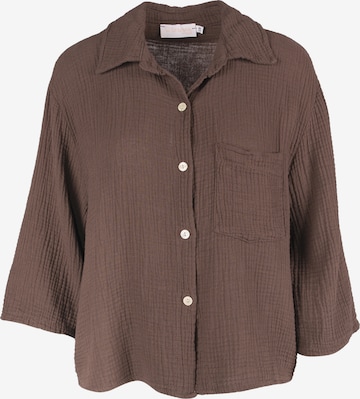Chemisier 'Celina' Seasons of April en marron : devant