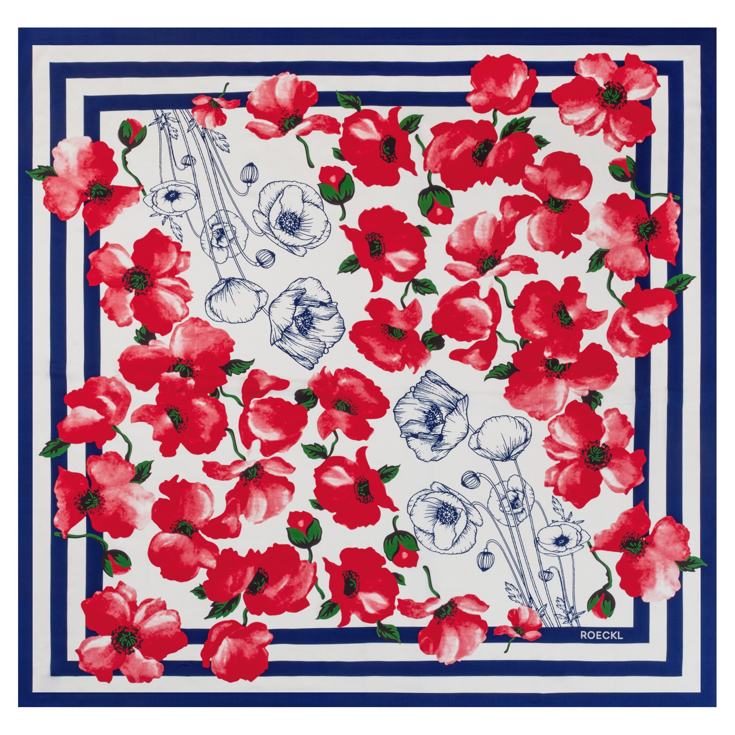 Foulard 'POPPY RUSH' di Roeckl in rosso: frontale