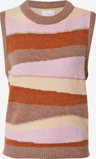 NÜMPH Sweater 'CECILIA' in Cream / Cognac / mottled brown / Gold / Pastel purple, Item view