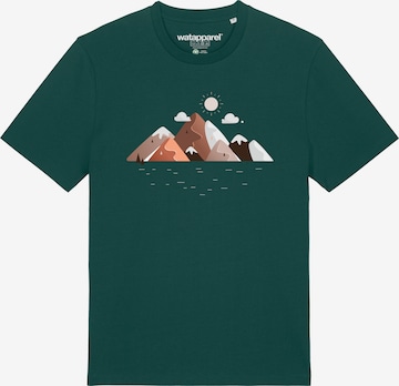 Watapparel Shirt 'Mountains & Moon' in Groen: voorkant