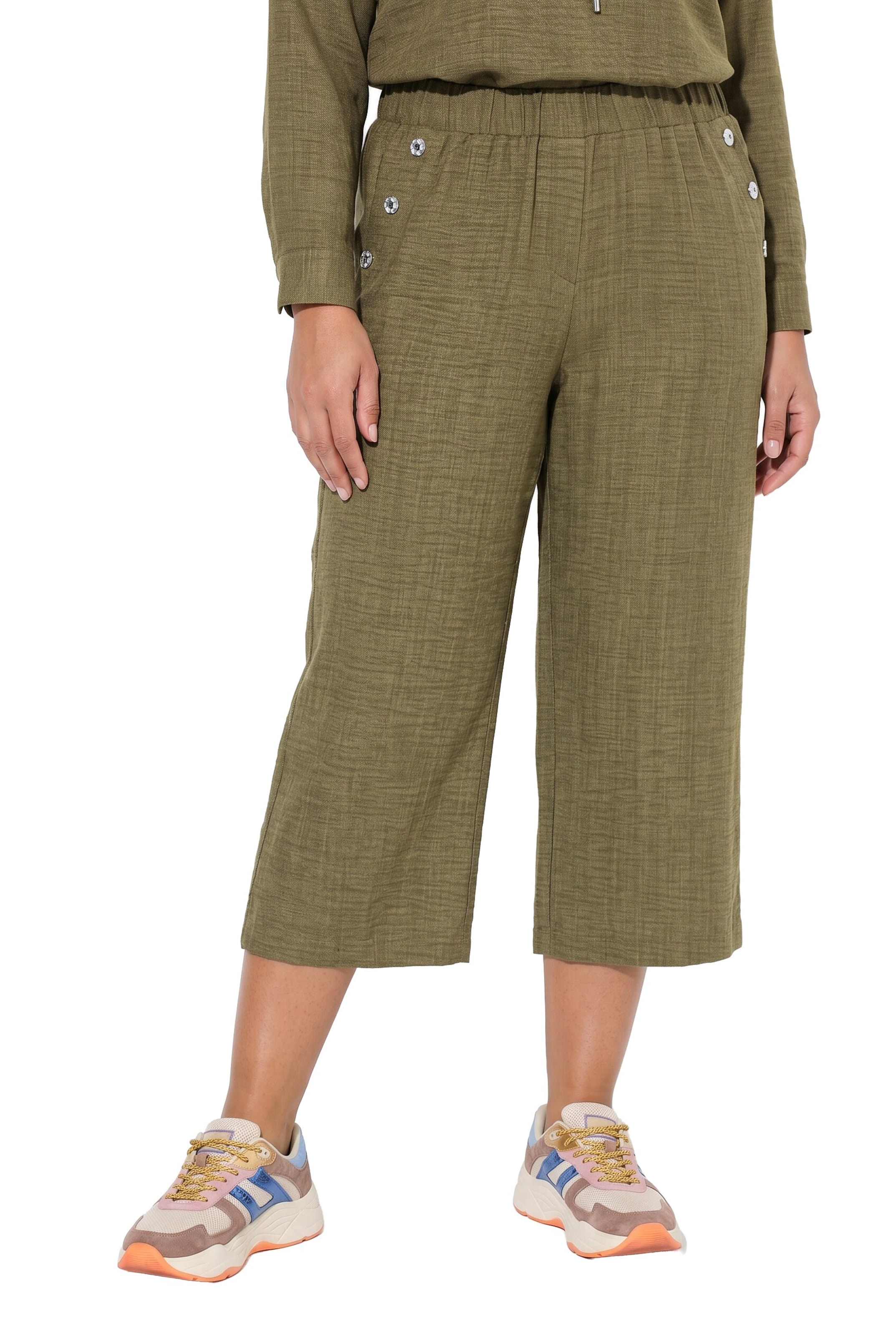 MIAMODA Loosefit Broek in Groen: voorkant