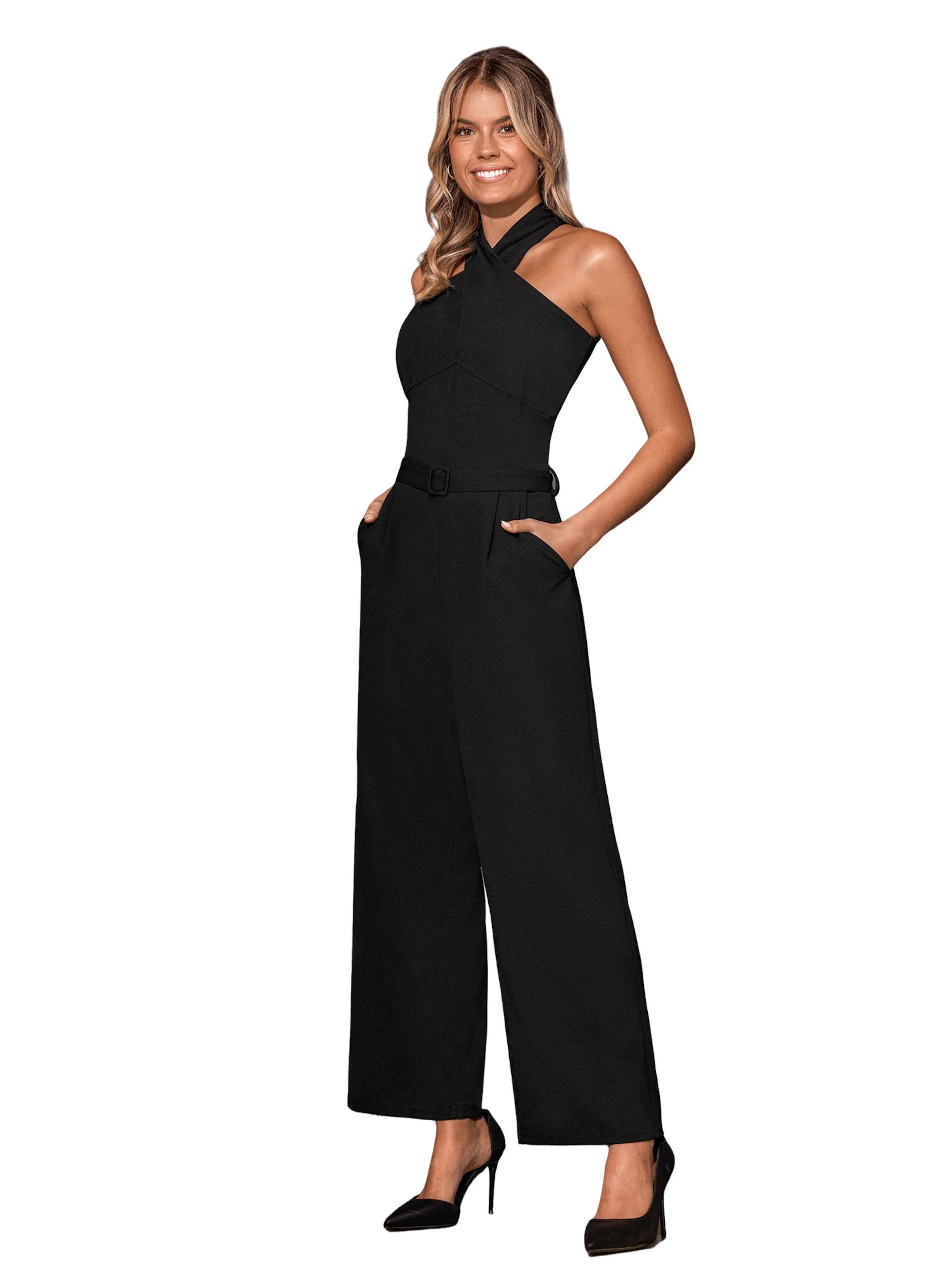 Cupshe Jumpsuit 'CAA13E4G031AA'‌‌‌‌‌‌‌ in Schwarz: Vorderseite