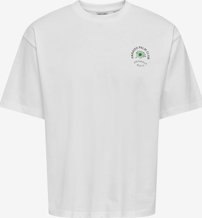 Marškinėliai 'ONSFRED ESCAPE' iš Only & Sons, spalva – azuro spalva / žalia / juoda / balta, Prekių apžvalga