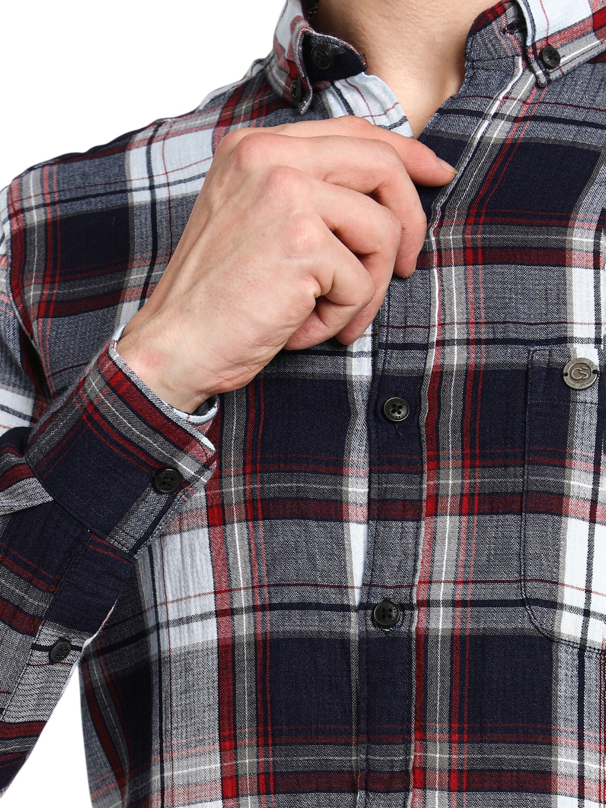 Campus Sutra Klasický střih Košile 'Tarina' – šedá