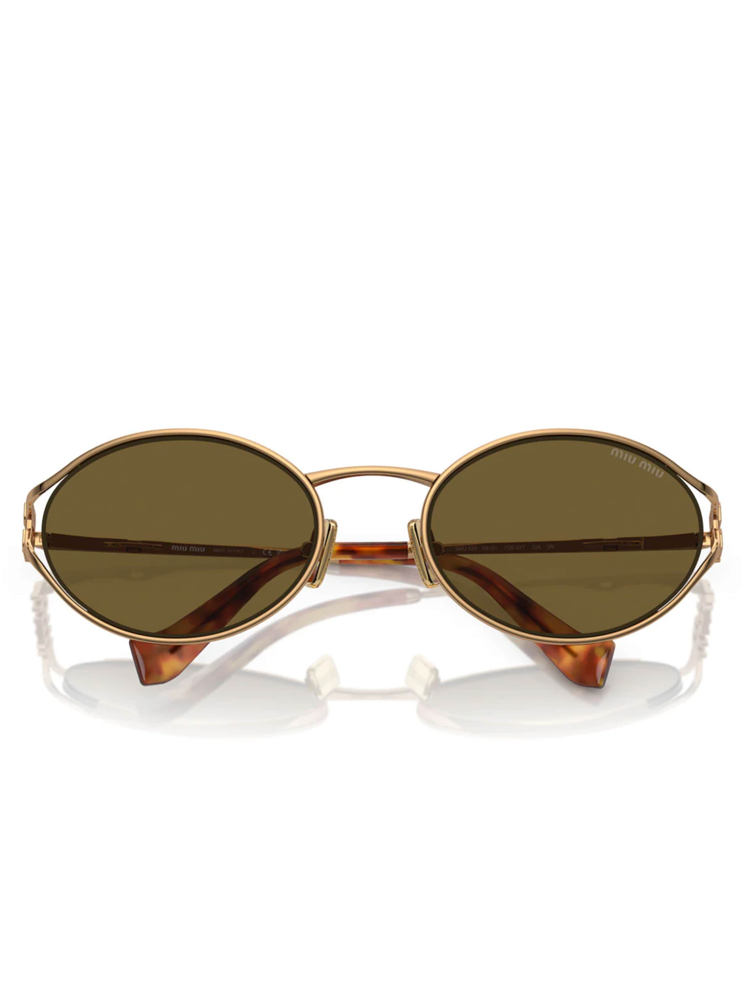 Miu Miu Solbriller 'Miu Miu Occhiali da Sole MU52Y 7OE01T Oro/Marrone Donna' i guld
