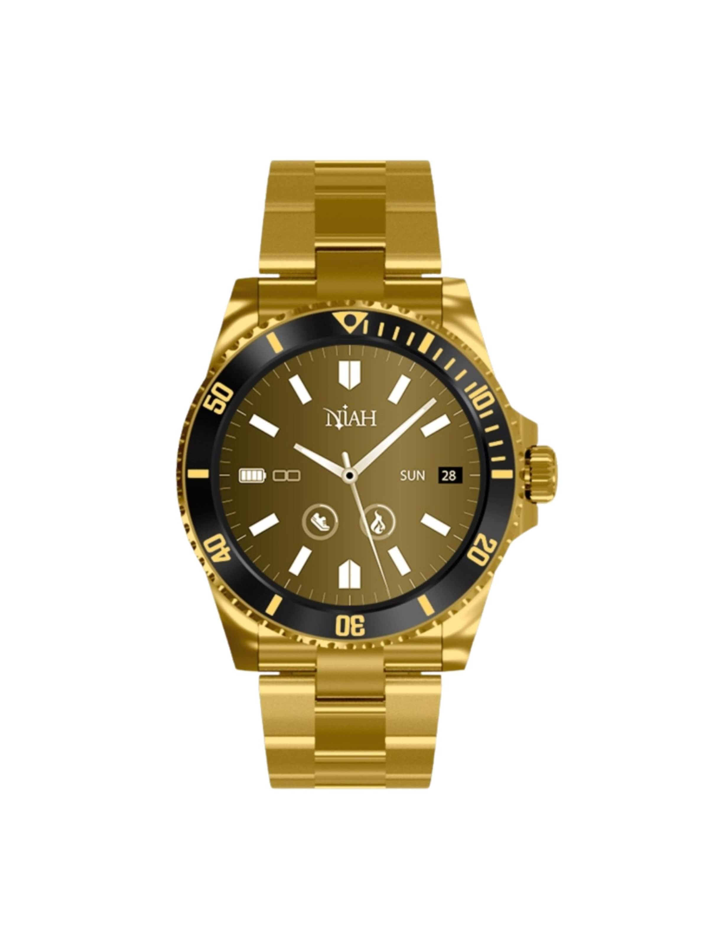 Techmade Digital Watch 'Herren-Smartwatch Neptun' in Gold: front