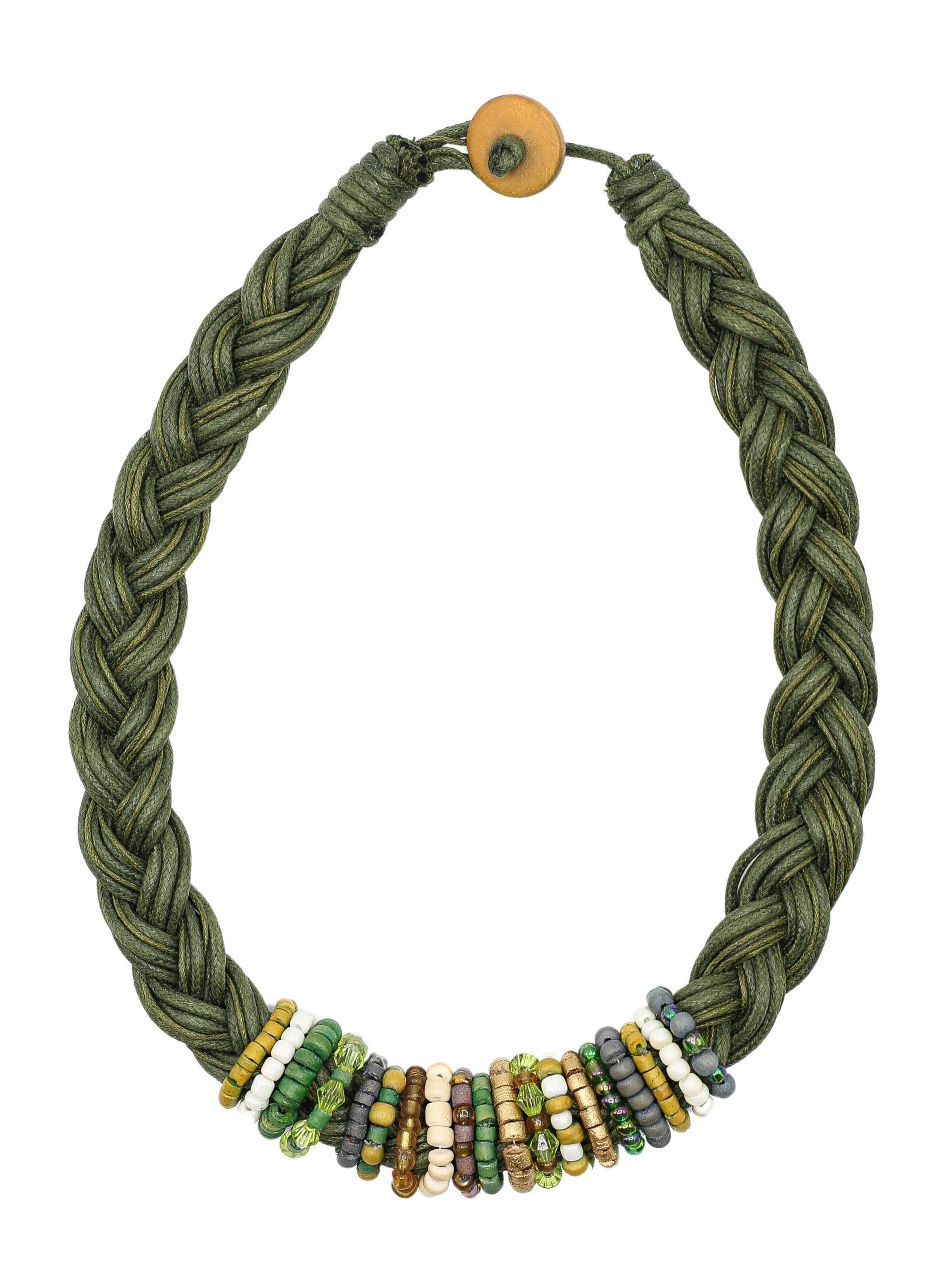 COLLEZIONE ALESSANDRO Necklace 'Alexa' in Green: front