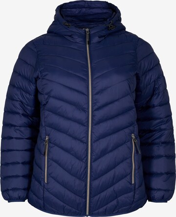 Zizzi Between-Season Jacket in Blue: front