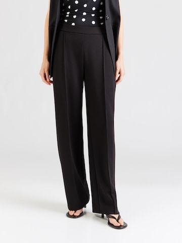 OPUS Loose fit Pleated Pants 'Melane' in Black: front