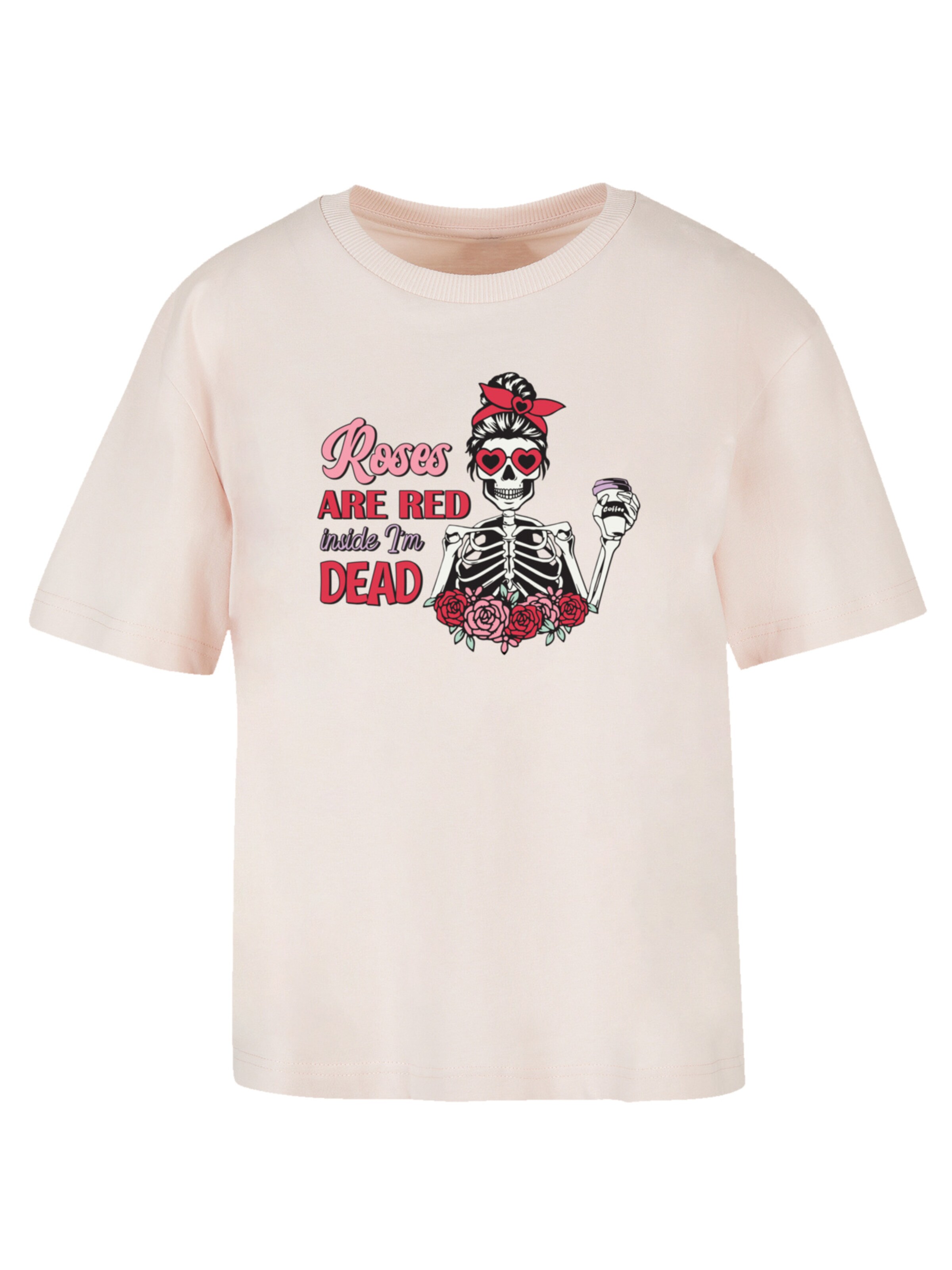 T-shirt 'Anti Valentinstag Roses are red' F4NT4STIC en rose : devant