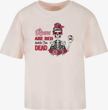 T-shirt 'Anti Valentinstag Roses are red' F4NT4STIC en rose : devant