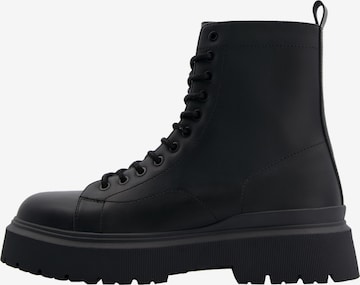 Bershka Lace-up boots in Black