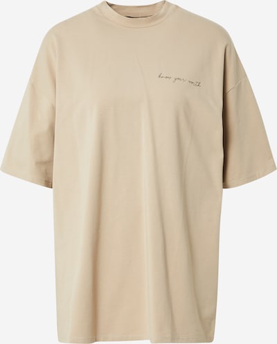 NU-IN Shirt 'Know Your Worth' in beige / schwarz, Produktansicht