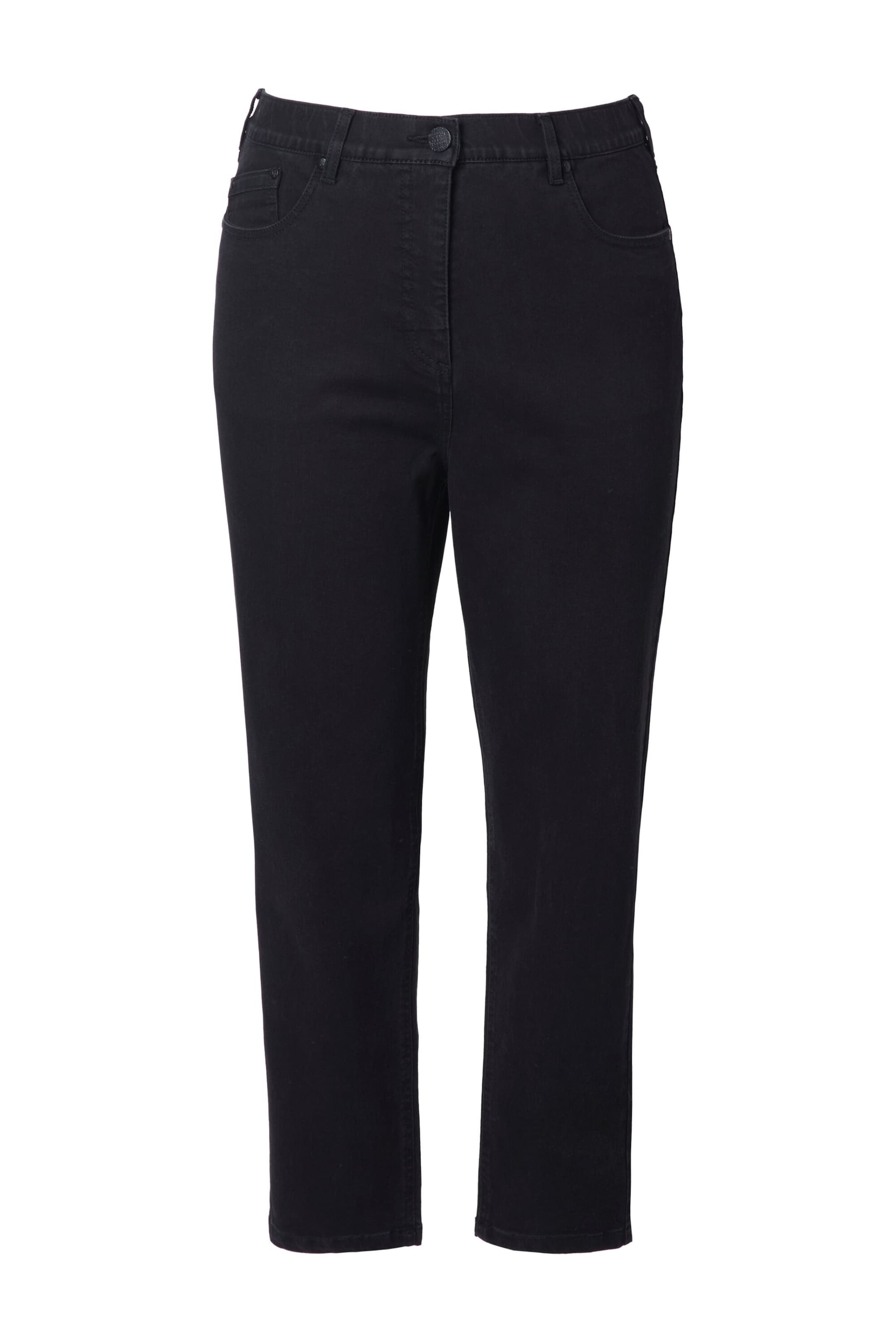Ulla Popken Regular Jeans in Schwarz: Vorderseite