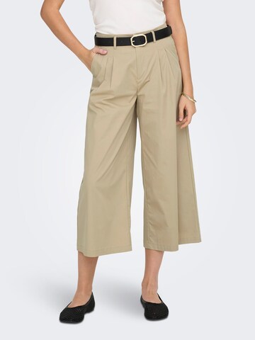 Wide Leg Pantalon à pince 'ONLTanny' ONLY en beige : devant