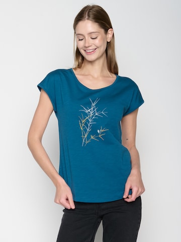 GREENBOMB Shirt 'Nature Bird Reed ' in Blauw: voorkant
