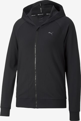 PUMA Athletic Zip-Up Hoodie 'Studio Foundation' in Black: front