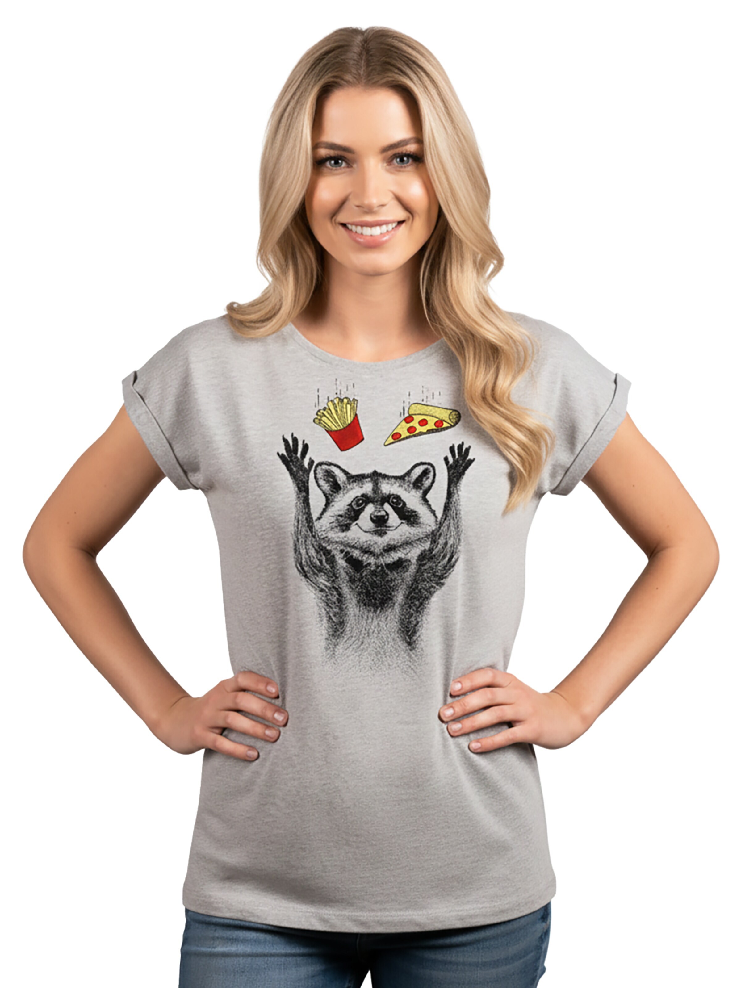 MAKAYA Shirt 'Pizza' in Grey