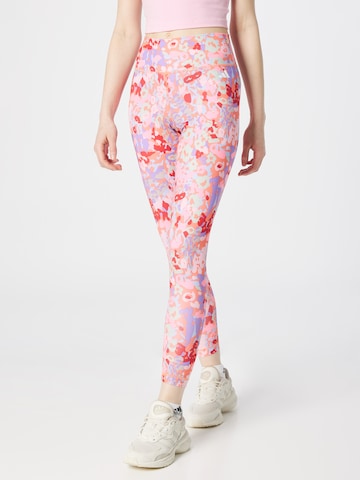 ADIDAS PERFORMANCE Skinny Workout Pants 'Train Essentials Printed High-Waisted' in Pink: front