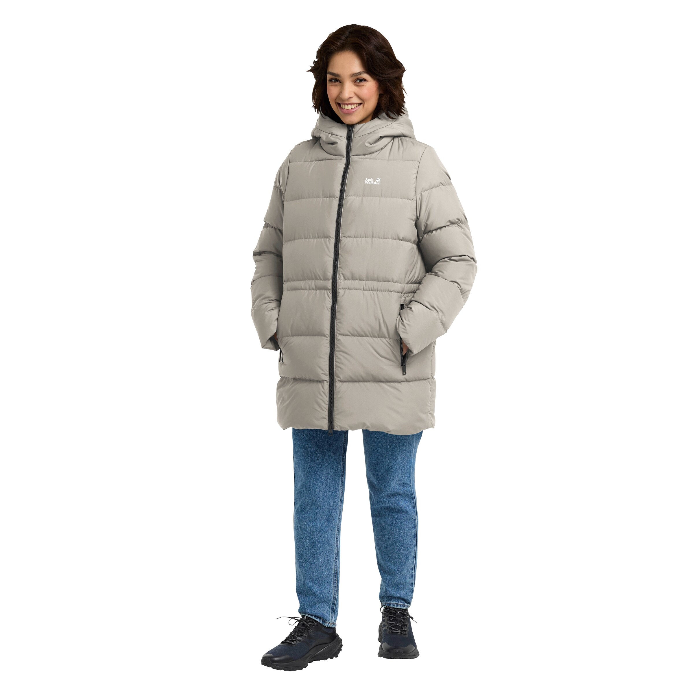 JACK WOLFSKIN Winter Jacket in White: front