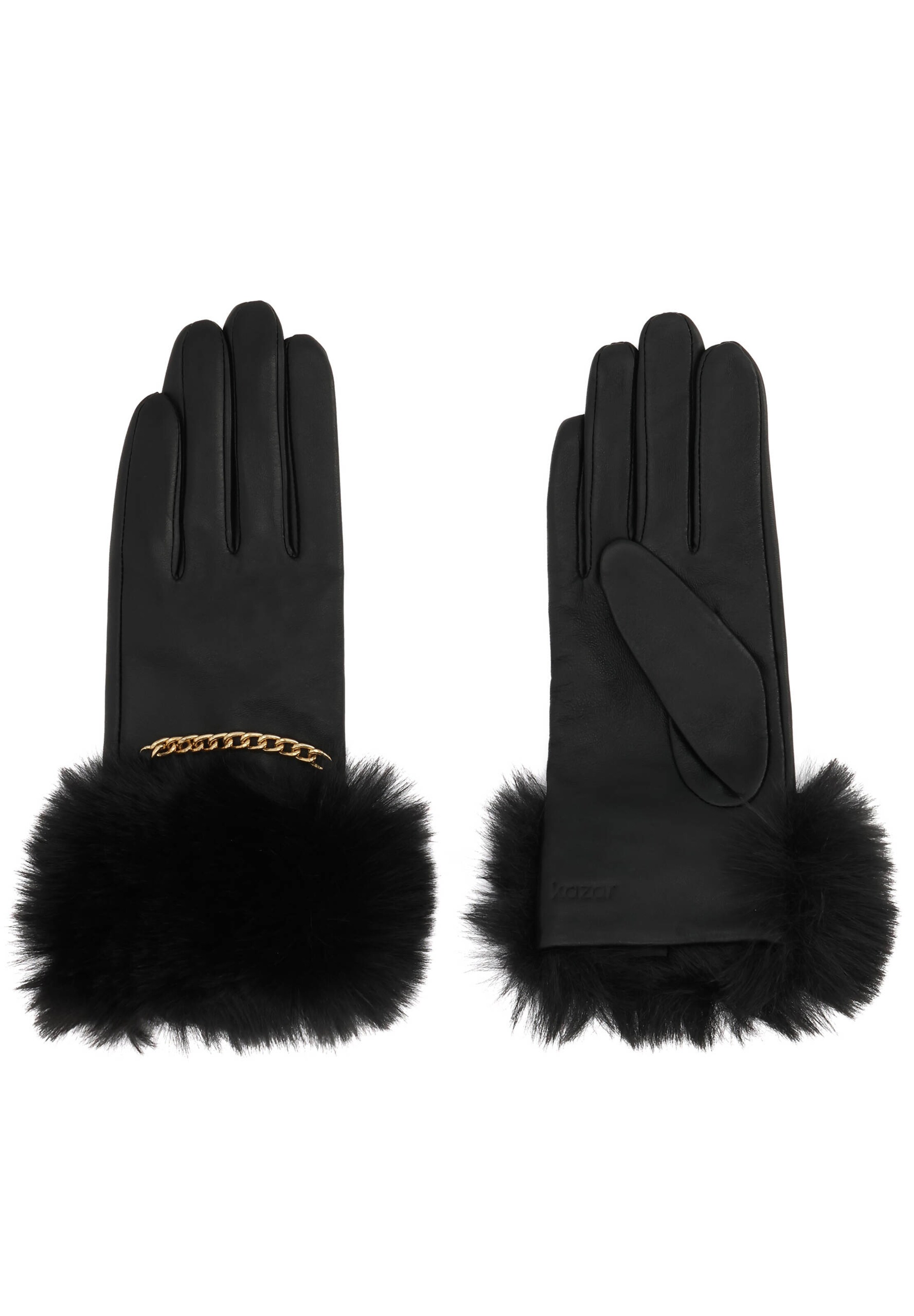 Kazar Full Finger Gloves in Black: front