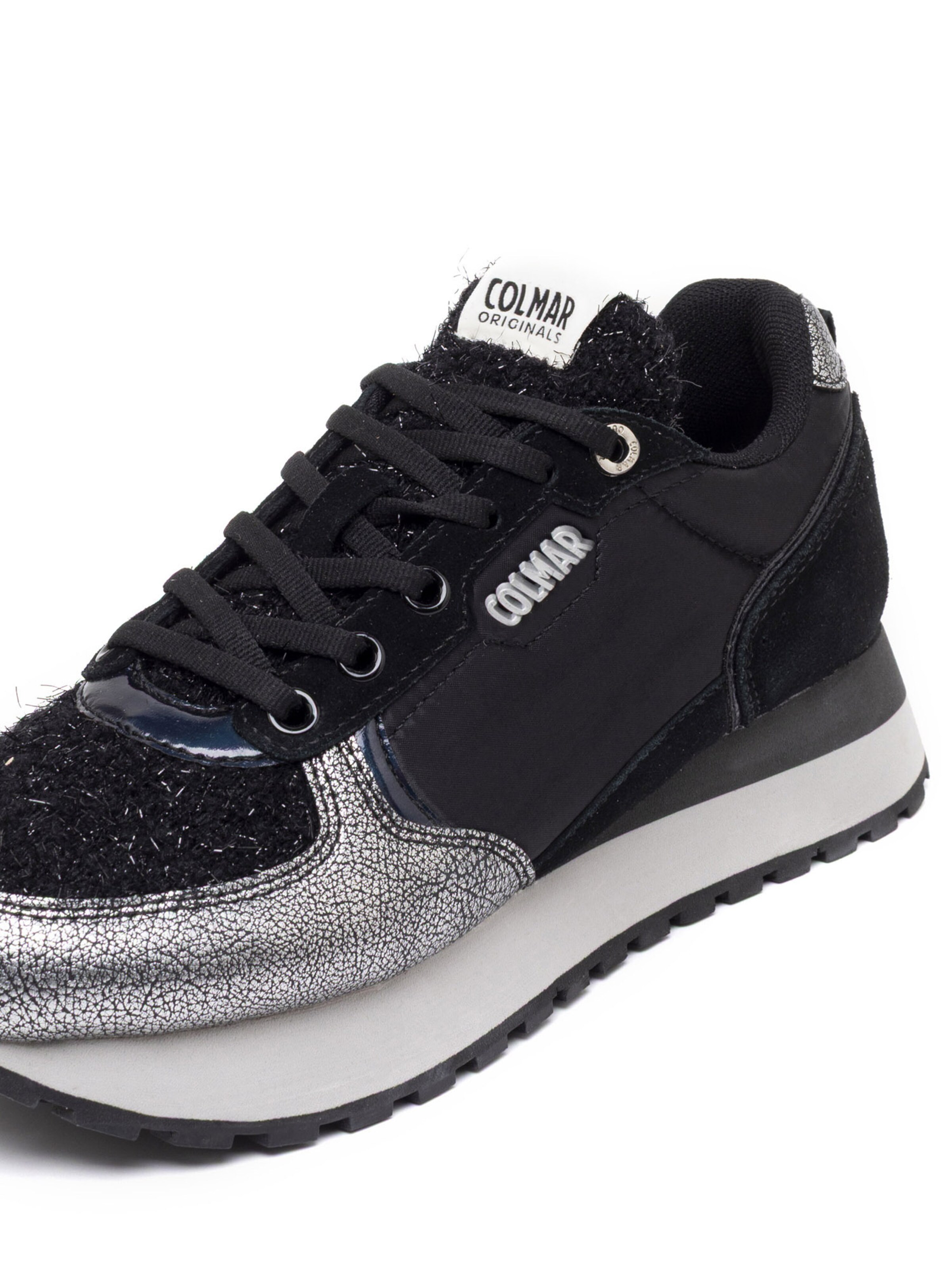 Baskets basses 'Travis Sparkle' Colmar en noir : devant