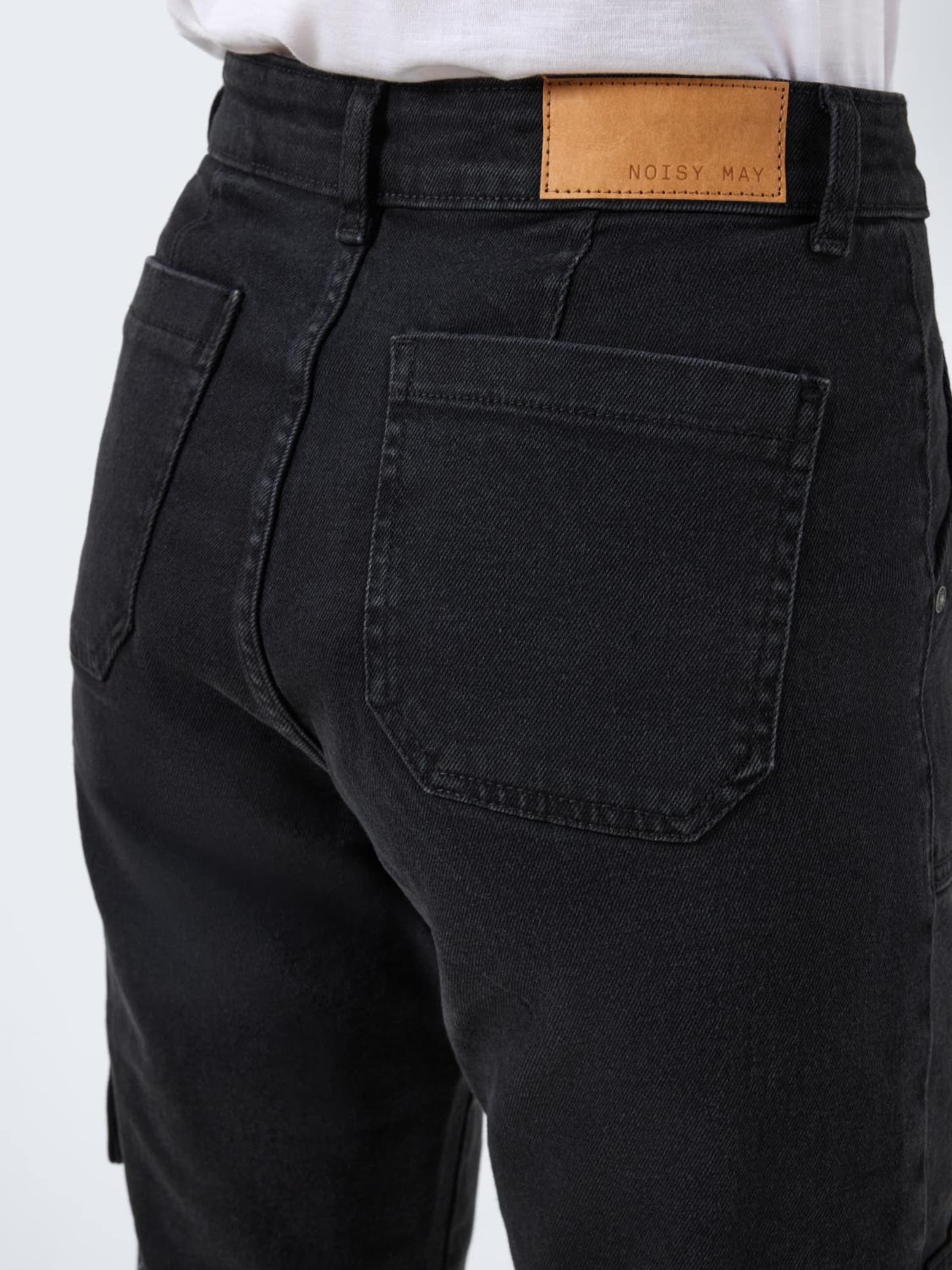 Noisy may Regular Cargo Jeans 'Moni' in Black Denim | ABOUT YOU