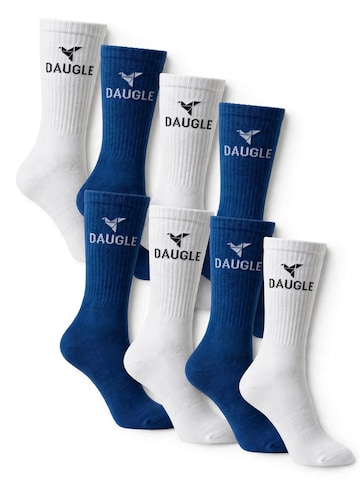 DAUGLE Athletic Socks 'Daugle Sport Crew Socks 2-Pack (Blue, White)' in Blue: front