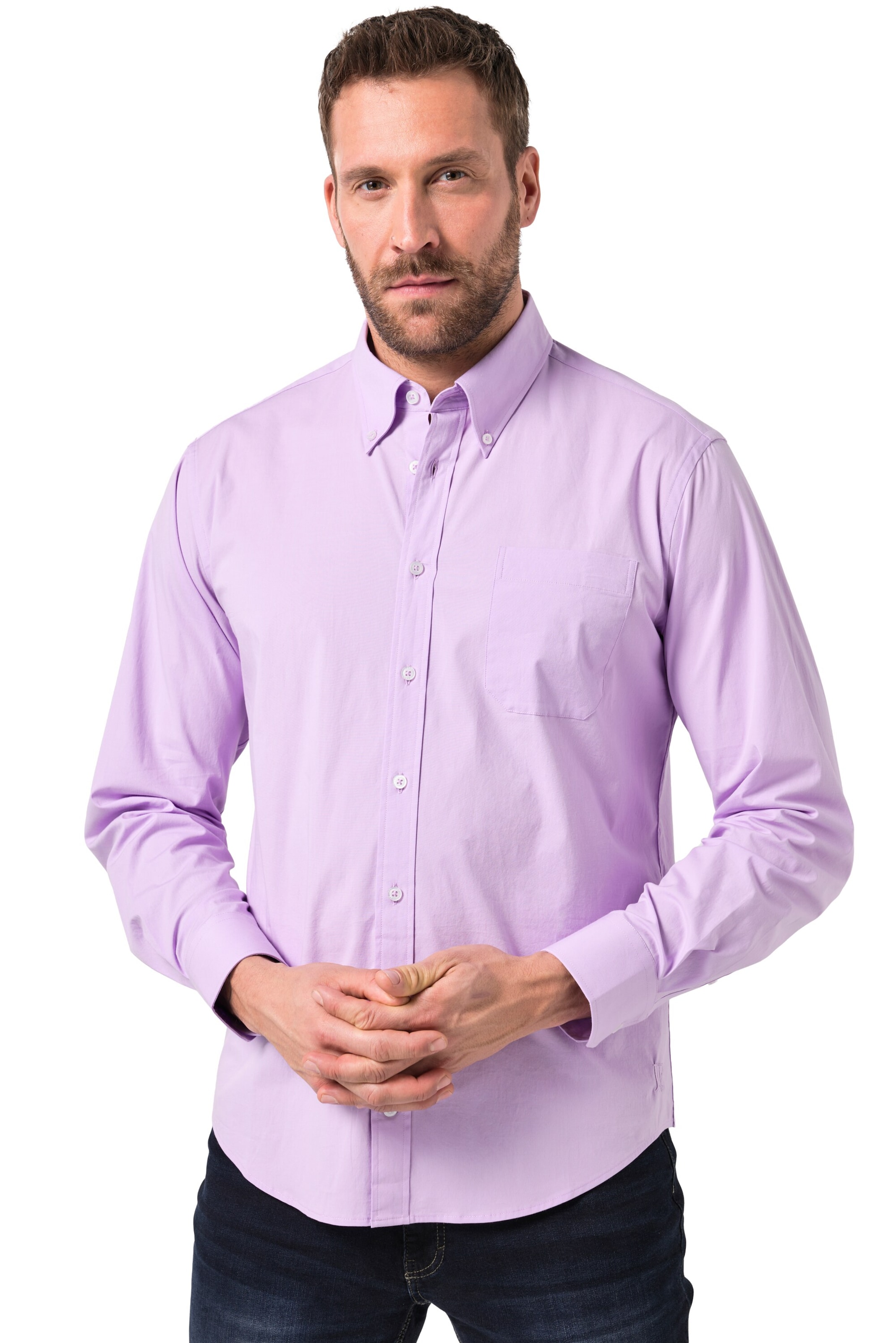 JP1880 Regular fit Button Up Shirt in Purple: front