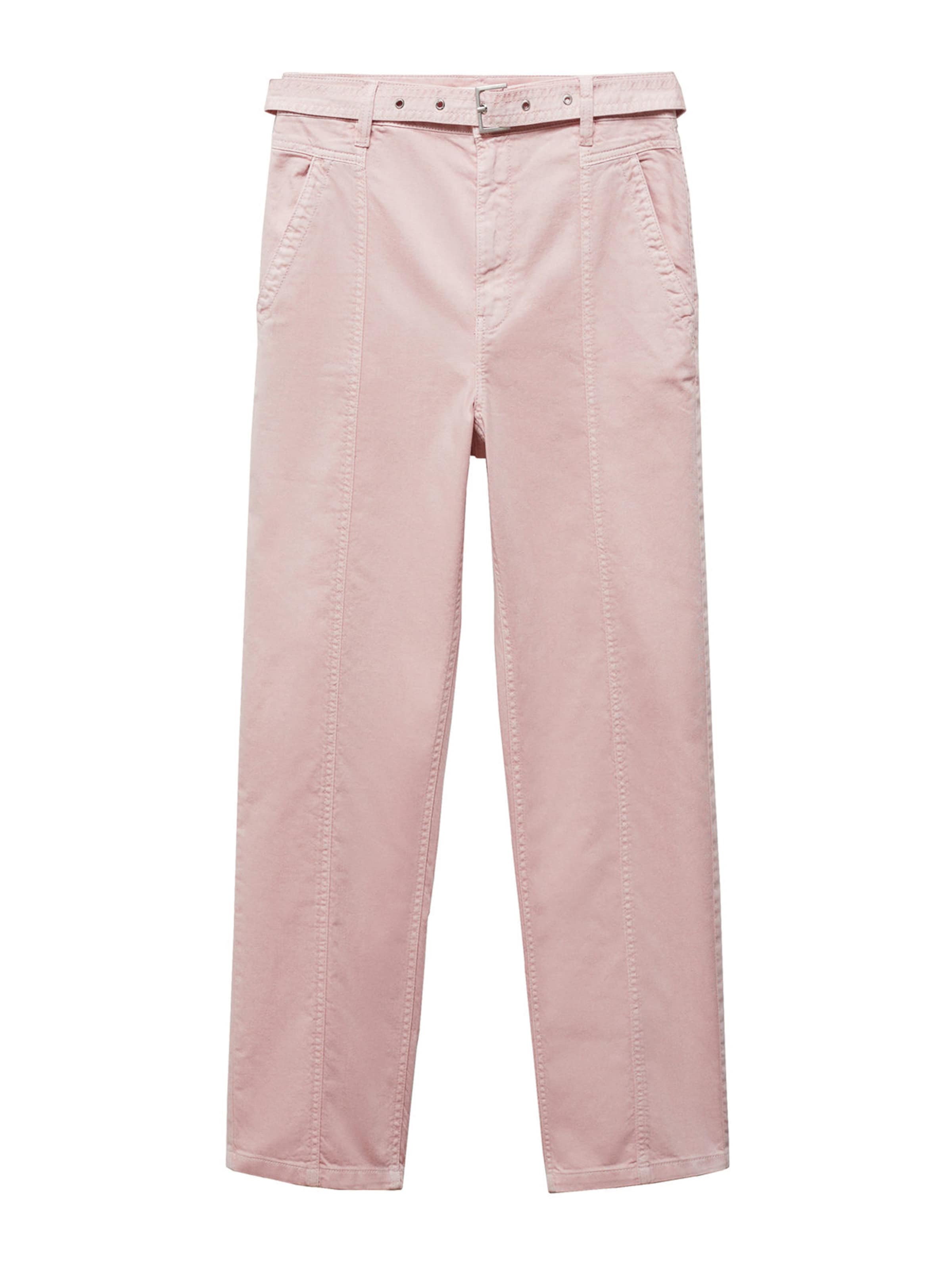 MANGO Regular Trousers in Pink: front